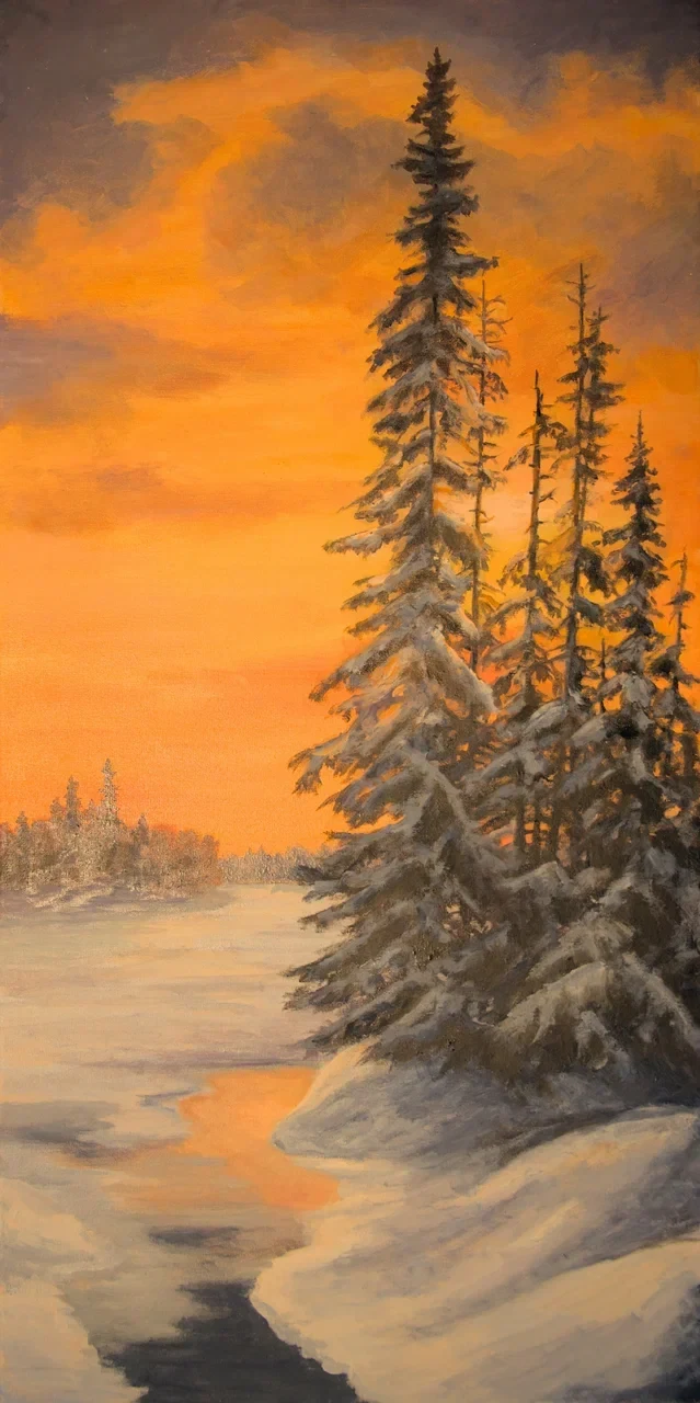 «Зимнее солнце» холст, масло